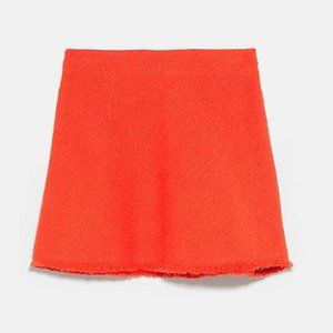*NWT* ZARA Classic Tweed Fringed Skirt Size M